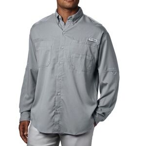 COLUMBIA Men's Tamiami II Long Sleeve Shirt Cool
Gray Size XL